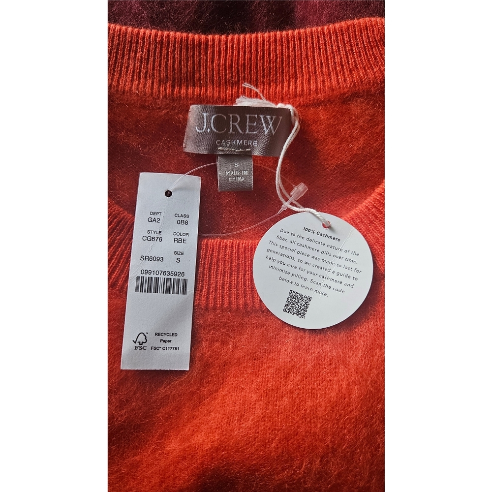 J.Crew Dip-Dyed Brushed Cashmere Crewneck Sweater - Picture 12 of 12